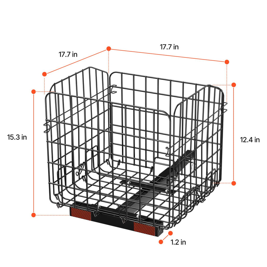Scooter Rear Basket, Folding Metal Wire Basket, Heavy Duty & Spacious Cargo Basket, Works with 1-inch Receiver, Compatible with Most Golden, Drive & Pride Mobility Scooter