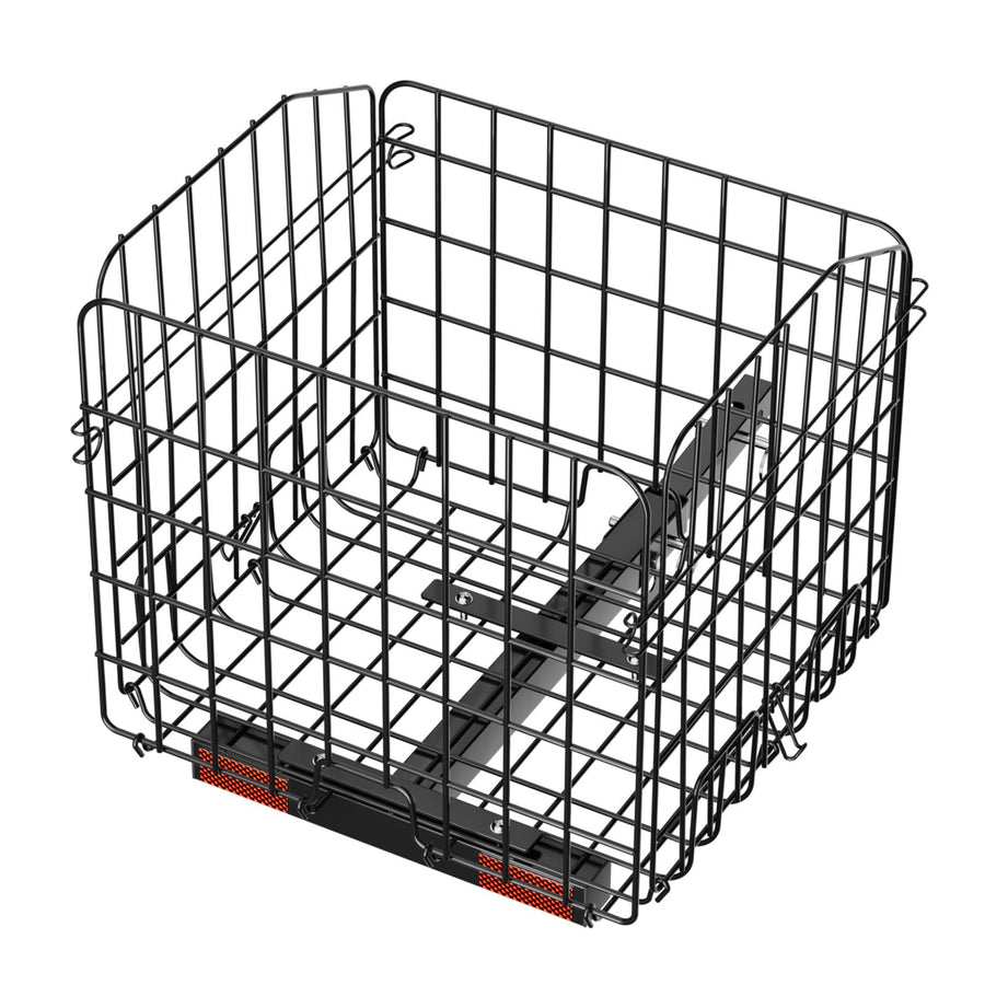 Scooter Rear Basket, Folding Metal Wire Basket, Heavy Duty & Spacious Cargo Basket, Works with 1-inch Receiver, Compatible with Most Golden, Drive & Pride Mobility Scooter