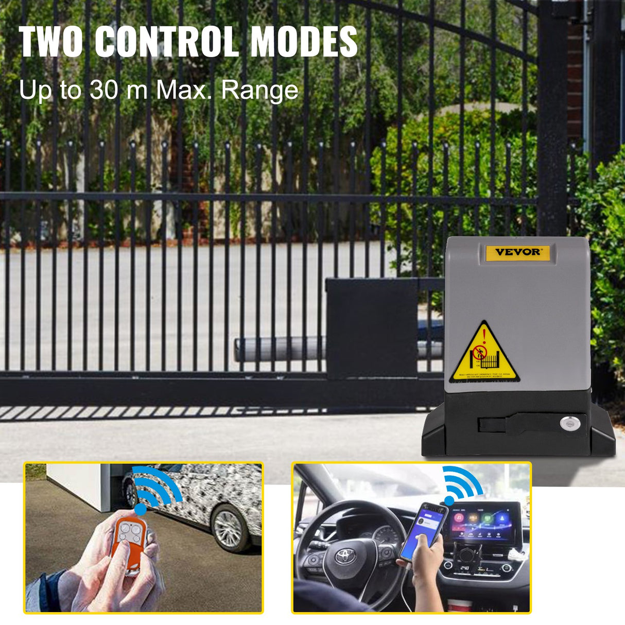 VEVOR Sliding Gate Opener, 1800 KG 4 m, Automatic Sliding Gate with 4 Remote Controllers & APP Control, Electric Rolling Driveway Slide Gate Motor,