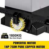 VEVOR Sliding Gate Opener, 1800 KG 4 m, Automatic Sliding Gate with 4 Remote Controllers & APP Control, Electric Rolling Driveway Slide Gate Motor,