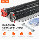 VEVOR Garage Door Torsion Springs Pair of 0.218 x 2 x 23inch with Winding Bars - Front View