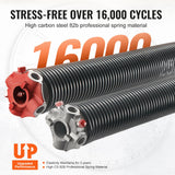 VEVOR Garage Door Torsion Springs, 16000 Cycles, Pair of 0.25 x 2 x 30inch, Garage Door Springs with Non-Slip Winding Bars, Mounting Tool and Gloves, Electrophoresis Coated, for Replacement - Top-Down View