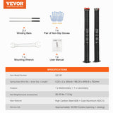 VEVOR Garage Door Torsion Springs, 16000 Cycles, Pair of 0.25 x 2 x 30inch, Garage Door Springs with Non-Slip Winding Bars, Mounting Tool and Gloves, Electrophoresis Coated, for Replacement - Close-Up Angle