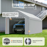 VEVOR Carport Replacement Canopy Cover Top + Side Wall 10 x 20 ft, Garage Tent Shelter Tarp Heavy-Duty Waterproof & UV Protected, Easy Installation