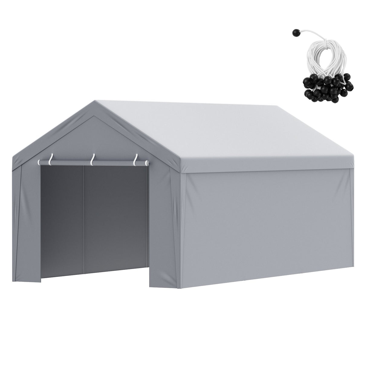 VEVOR Carport Replacement Canopy Cover Top + Side Wall 10 x 20 ft, Garage Tent Shelter Tarp Heavy-Duty Waterproof & UV Protected, Easy Installation