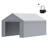 VEVOR Carport Replacement Canopy Cover Top + Side Wall 10 x 20 ft, Garage Tent Shelter Tarp Heavy-Duty Waterproof & UV Protected, Easy Installation with Ball Bungees,White (Frame Not Included) - Extra Image