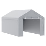 VEVOR Carport Replacement Canopy Cover Top + Side Wall 10 x 20 ft, Garage Tent Shelter Tarp Heavy-Duty Waterproof & UV Protected, Easy Installation with Ball Bungees,White (Frame Not Included) - Extra Image