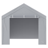 VEVOR Carport Replacement Canopy Cover Top + Side Wall 10 x 20 ft, Garage Tent Shelter Tarp Heavy-Duty Waterproof & UV Protected, Easy Installation with Ball Bungees,White (Frame Not Included) - Extra Image