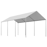 Carport Replacement Canopy, 6 x 3 m Potable Garage Tent Top Tarp, UV-Resistant & Waterproof Car Shelter Tarp, Heavy Duty Car Port Cover with Ball Buggees, Grey, Frame Not Included - Extra Image