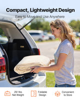 VEVOR Carport Replacement Canopy, 6 x 3 m Potable Garage Tent Top Tarp with Sidewalls, UV-Resistant & Waterproof, Heavy Duty Car Shelter Tarp with Ball Buggees, Beige, Frame Not Included - Close-Up Angle