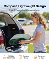 VEVOR Carport Replacement Canopy, 6 x 3 m Potable Garage Tent Top Tarp, UV-Resistant & Waterproof Car Shelter Tarp, Heavy Duty Car Port Cover with Ball Buggees, Dark Green, Frame Not Included - Close-Up Angle