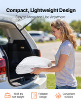 Carport Replacement Canopy, 6 x 3.6 m Potable Garage Tent Top Tarp, UV-Resistant & Waterproof Car Shelter Tarp, Heavy Duty Car Port Cover with Ball Buggees, White, Frame Not Included