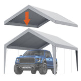 VEVOR Carport Replacement Canopy Cover 12 x 20 ft, Garage Top Tent Shelter Tarp Heavy-Duty Waterproof & UV Protected, Easy Installation with Ball