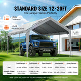 VEVOR Carport Replacement Canopy Cover 12 x 20 ft, Garage Top Tent Shelter Tarp Heavy-Duty Waterproof & UV Protected, Easy Installation with Ball