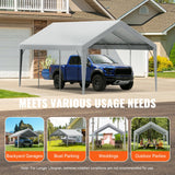VEVOR Carport Replacement Canopy Cover 12 x 20 ft, Garage Top Tent Shelter Tarp Heavy-Duty Waterproof & UV Protected, Easy Installation with Ball
