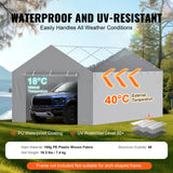 VEVOR Carport Replacement Canopy Cover Side Wall 6 x 3.6 m, Garage Tent Shelter Tarp Heavy-Duty Waterproof & UV Protected, Easy Installation with Ball Bungees,Grey (Top and Frame Not Included) - Side View