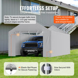 Carport Replacement Canopy Cover Side Wall 6 x 3.6 m, Garage Tent Shelter Tarp Heavy-Duty Waterproof & UV Protected, Easy Installation with Ball Bungees,Grey (Top and Frame Not Included)