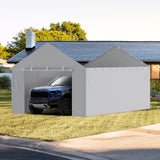 VEVOR Carport Replacement Canopy Cover Side Wall 6 x 3.6 m, Garage Tent Shelter Tarp Heavy-Duty Waterproof & UV Protected, Easy Installation with Ball Bungees,Grey (Top and Frame Not Included) - Low Angle