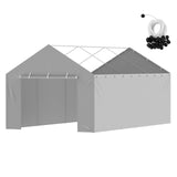 VEVOR Carport Replacement Canopy Cover Side Wall 6 x 3.6 m, Garage Tent Shelter Tarp Heavy-Duty Waterproof & UV Protected, Easy Installation with Ball Bungees,Grey (Top and Frame Not Included) - Extra Image