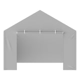 VEVOR Carport Replacement Canopy Cover Side Wall 6 x 3.6 m, Garage Tent Shelter Tarp Heavy-Duty Waterproof & UV Protected, Easy Installation with Ball Bungees,Grey (Top and Frame Not Included) - Extra Image