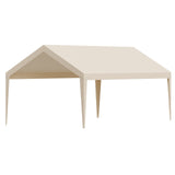 VEVOR Carport Replacement Canopy, 6 x 3.6 m Potable Garage Tent Top Tarp, UV-Resistant & Waterproof Car Shelter Tarp, Heavy Duty Car Port Cover with Ball Buggees, Beige, Frame Not Included - Extra Image