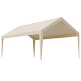 VEVOR Carport Replacement Canopy, 6 x 3.6 m Potable Garage Tent Top Tarp, UV-Resistant & Waterproof Car Shelter Tarp, Heavy Duty Car Port Cover with Ball Buggees, Beige, Frame Not Included - Extra Image