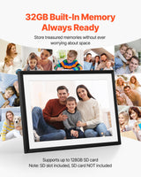 VEVOR 260 mm Digital Picture Frame 32GB IPS Touchscreen Wi-Fi Photo Frame - Side View