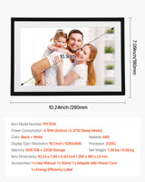 VEVOR 260 mm Digital Picture Frame 32GB IPS Touchscreen Wi-Fi Photo Frame - Close-Up Angle