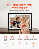 VEVOR 260 mm Digital Picture Frame 32GB Touchscreen 2-Pack Wi-Fi Photo Frames - Top-Down View