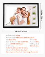 VEVOR 260 mm Digital Picture Frame 32GB Touchscreen 2-Pack Wi-Fi Photo Frames