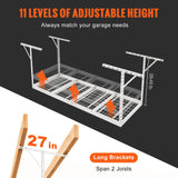 VEVOR Overhead Garage Storage Rack, 91.44x243.84cm Garage Ceiling Storage Racks, Heavy Duty Adjustable Cold Rolled Steel Racks for Garage Storage, Organization, 272.16kg Load Capacity, 22''-40
