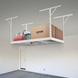 VEVOR Overhead Adjustable Garage Storage Rack 36x72in Ceiling Rack 550lbs White - Low Angle