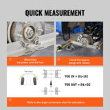 VEVOR Wheel Alignment Tool, 2-Pack Toe Alignment Toe Plates, Stainless Steel Wheel Alignment Tool Plate, Toe Angle Accurate Measurement, Includes 2 Measuring Tapes & Conversion Chart - Rear View