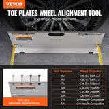 VEVOR Wheel Alignment Tool, 2-Pack Alignment Tool Toe Plates, Stainless Steel Toe Angle Measurement Tool Plate, 4 Alignment Rods and Magnetic Slots, Includes Measuring Tapes & Conversion Chart - Front View