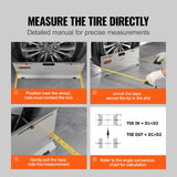 VEVOR Wheel Alignment Tool, 2-Pack Alignment Tool Toe Plates, Stainless Steel Toe Angle Measurement Tool Plate, 4 Alignment Rods and Magnetic Slots, Includes Measuring Tapes & Conversion Chart - Rear View
