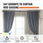 Double Rod Curtain Rods, 36-72 inches(3-6ft) Adjustable Length, Black Double Curtain Rods with Cap Finials,, image 3