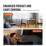 VEVOR Double Rod Curtain Rods, 72-144 inches(6-12ft) Adjustable Length, Black Double Curtain Rods with Cap Finials, 1