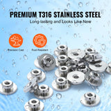 VEVOR 51Pack Cable Railing Kit 3.2mm Wheel Protector Sleeves, Bundle with Black Invisible 3.2mm Swage Tensioner and Terminal, Cable Railing Post Safeguard Covers for 0.41inch Horizontal Hole Post - Side View