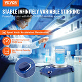 VEVOR Magnetic Stirrer Stir Plate Kit 0-1500 RPM Adjustable Speed Max 22L