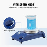 VEVOR Magnetic Stirrer Stir Plate Kit 0-1500 RPM Adjustable Speed Max 22L - 45-Degree Angle