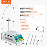 VEVOR Magnetic Stirrer Hot Plate Max 572°F/300°C Hot Plate Stirrer 0-2000 RPM - Close-Up Angle
