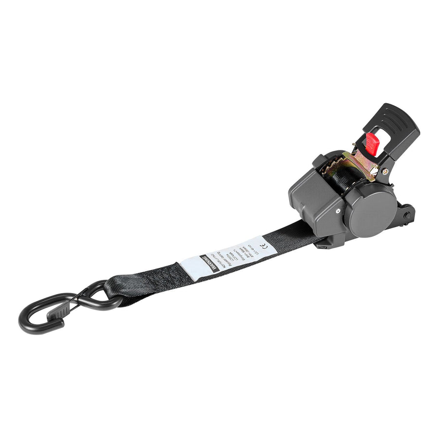 Wheel Chock Tie-Down Kit, Fixed Trailer Tie Down Strap, Car Tie Down Kit with S-Hook, Break Strength 748 kg & Working Load 250 kg Motorcycle Tie-Down System for Trailers, Boats, Snowmobiles