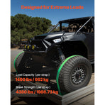 Wheel Chock Tie-Down Kit, Chock-Style Trailer Tie Down Strap, Car Tie Down Kit with Buckle, Break Strength 1986.73 kg & Working Load 662 kg Motorcycle Tie-Down System E-Hooks for ATVs, UTVs