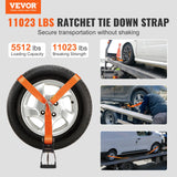 VEVOR Ratchet Tie Down Straps Kit, 5.08" x 304.8" Tire Straps, 2500kgs Working Load, 11023 LBS Breaking Strength, Car Tie Down Straps with Snap Hooks