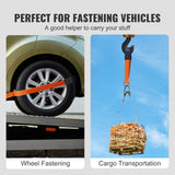 VEVOR Ratchet Tie Down Straps Kit, 5.08" x 304.8" Tire Straps, 2500kgs Working Load, 11023 LBS Breaking Strength, Car Tie Down Straps with Snap Hooks