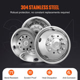 VEVOR 50cm 8 Lug Wheel Simulators, 304 Stainless Steel Wheel Simulator Kit with Mirror Polished Finish, 2 Front and 2 Rear Wheel Covers Fit for For - Side View