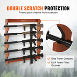 VEVOR Gun Rack, Wood Gun Rack Wall Mount, Gun Display Rack holds 5 Rifles, Shotguns, 132 lb Heavy Duty Wall Storage Display Rifle Rack with Soft