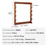 VEVOR Gun Rack, Wood Gun Rack Wall Mount, Gun Display Rack holds 5 Rifles, Shotguns, 132 lb Heavy Duty Wall Storage Display Rifle Rack with Soft