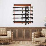 VEVOR Gun Rack, Wood Gun Rack Wall Mount, Gun Display Rack holds 5 Rifles, Shotguns, 132 lb Heavy Duty Wall Storage Display Rifle Rack with Soft