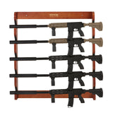 VEVOR Gun Rack, Wood Gun Rack Wall Mount, Gun Display Rack holds 5 Rifles, Shotguns, 132 lb Heavy Duty Wall Storage Display Rifle Rack with Soft